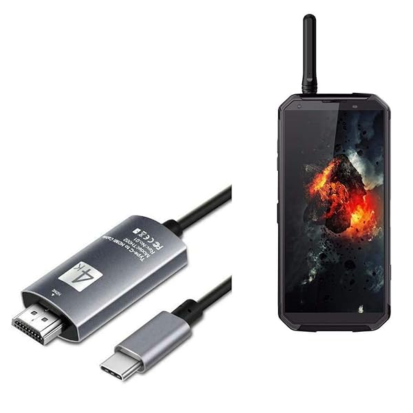 BoxWave USB Type-C to HDMI Cable for Blackview BV9500 Pro 6 ft SmartDisplay Jet Black - Image 2