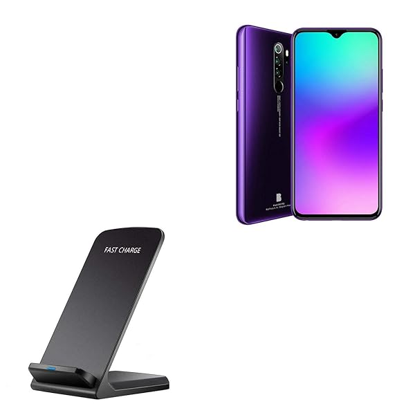 BoxWave Wireless QuickCharge Stand for BLU G90 Pro 15W Desktop Qi Charger Jet Black