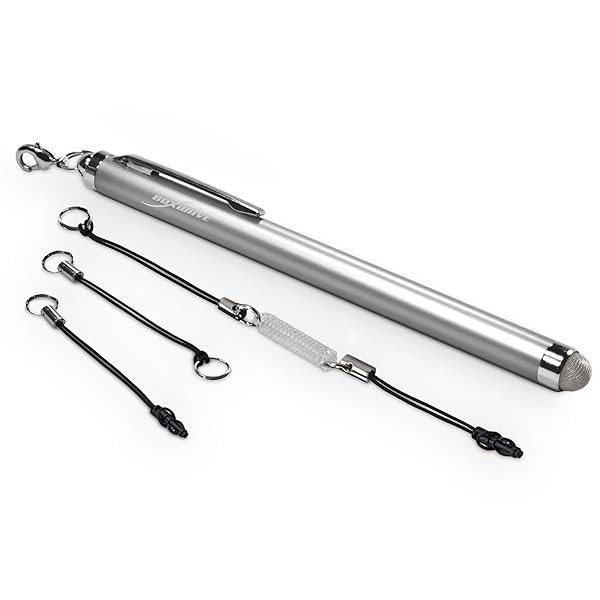 BoxWave EverTouch Stylus Pen for Galaxy Tab - Metallic Silver Capacitive Fiber Tip for Precision