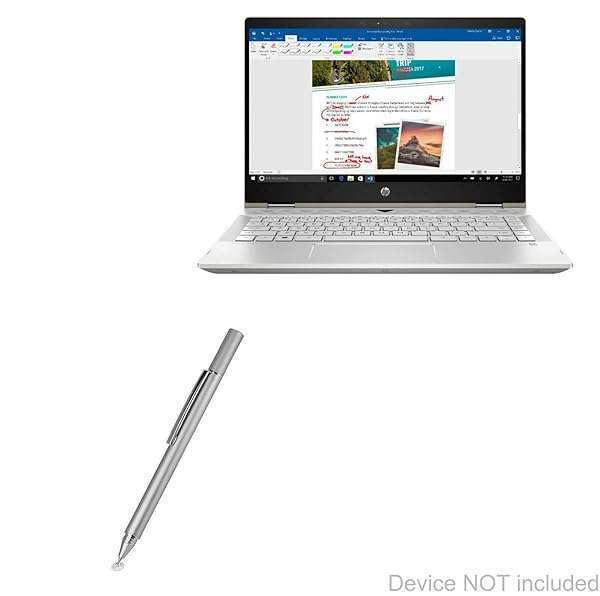 "BoxWave FineTouch Stylus Pen for HP Pavilion x360 14" - Super Precise Capacitive Stylus in Metallic Silver"