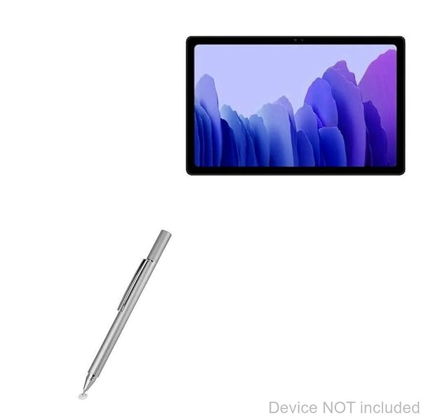 BoxWave Stylus Pen for Samsung Galaxy Tab A7 FineTouch Capacitive Super Precise Metallic Silver