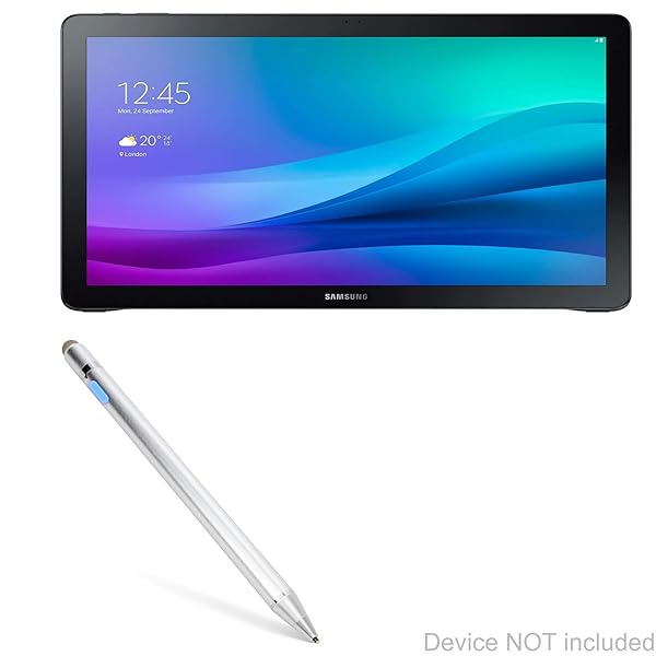 Samsung Galaxy View 18.4 Stylus Pen BoxWave AccuPoint Active Stylus Ultra Fine Tip Metallic Silver for Samsung Galaxy View 18.4 SM-T670