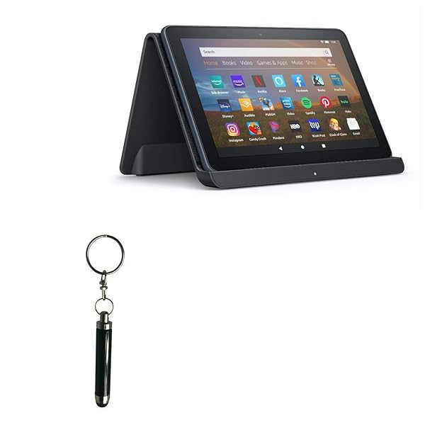 BoxWave Stylus Pen for Amazon Fire HD 8 10th Gen 2020 Mini Capacitive Stylus with Keyring Loop Jet Black