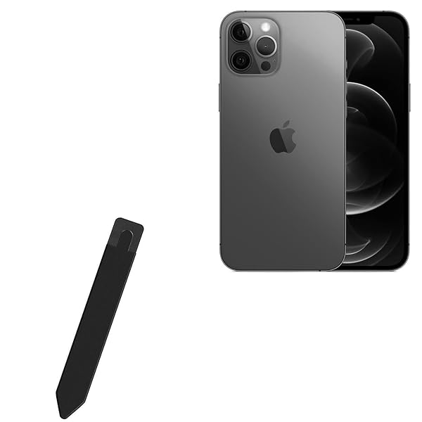 BoxWave Stylus Pouch for Apple iPhone 12 Pro Max Portable Self-Adhesive Pen Holder Carrier Jet Black