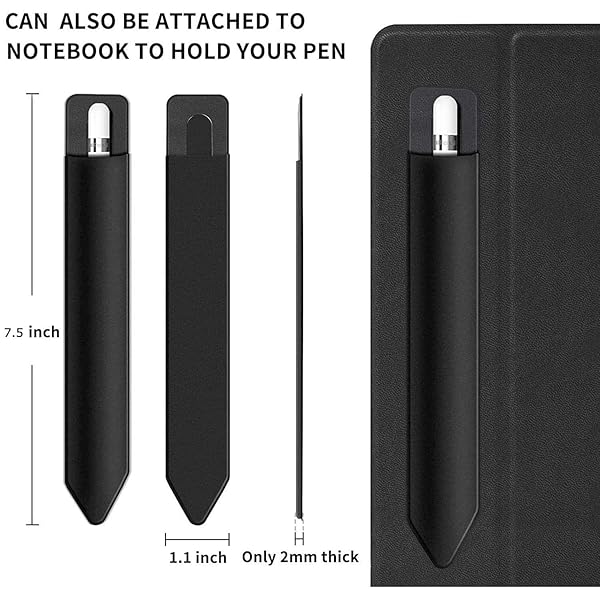 BoxWave Stylus Pouch for Remarkable 2 Portable Pen Holder Jet Black Self-Adhesive Carrier - Image 4