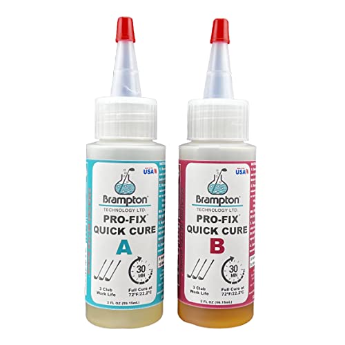 Quick Cure Golf Epoxy - 30 Min Repair for All Golf Clubs & Shafts | Brampton PRO-FIX 4 oz Kit