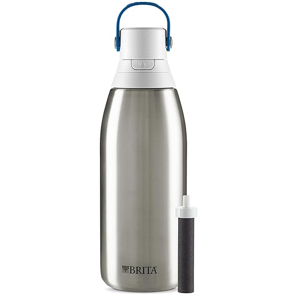 Brita Stainless Steel Water Bottle: BPA-Free, Insulated, Reusable, Filters 40 Gallons - Eco-Friendly & Durable 32 oz
