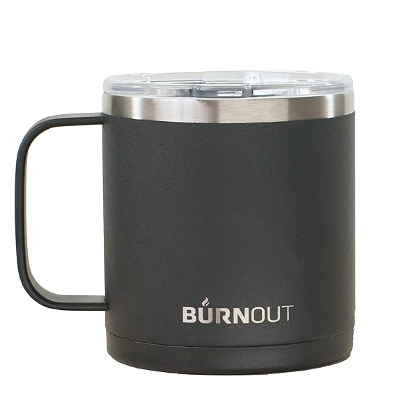BurnOut 2.0 Instant Drinkability Temperature Control Mug 14 oz Black for Perfectly Hot Beverages Anytime