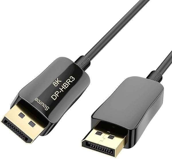 High-Speed CABLEDECONN 8K DisplayPort Cable 20m - DP 1.4 HBR3, 4K@144Hz, Slim & Flexible Optical Fiber