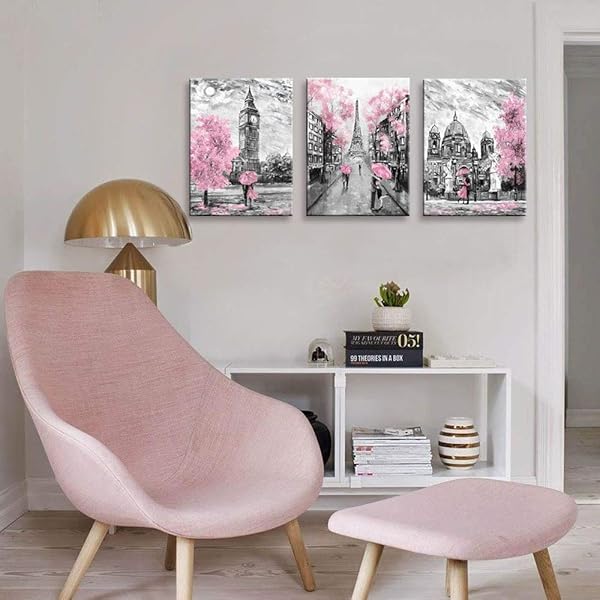 CANVASZON Black & White Canvas Art: Paris & London Theme Decor for Living Room, Bedroom & Bathroom - Image 3