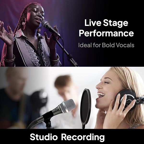 CAROL AC-900S Supercardioid Dynamic Vocal Microphone for Singing & Studio - 14.8ft XLR Cable Included - Image 7