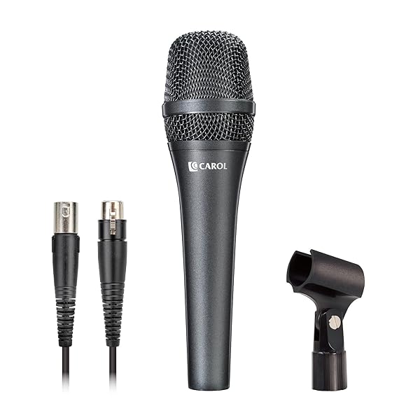 CAROL AC-910 XLR Wired Vocal Microphone Dynamic Cardioid Mic with Noise Cancelling Tech for Singing Karaoke Stage and Studio - Image 2