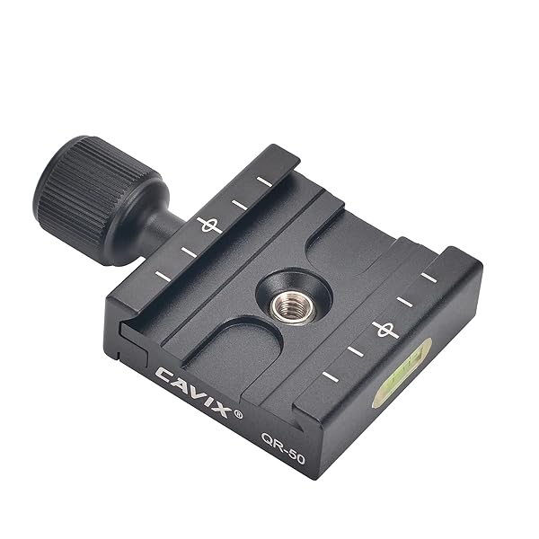 "Buy CAVIX QR-50 Quick Release Clamp 50mm - 3/8"-1/4" Adapter for Arca Swiss Tripod Compatibility" - Image 10