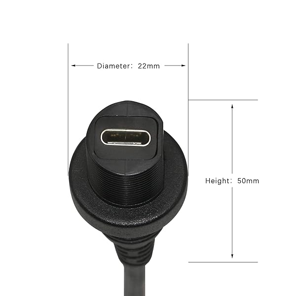 CERRXIAN 30cm USB Type C 2.0 Mount Extension Cable for Car Boat Motorcycle Truck Dashboard - Image 8