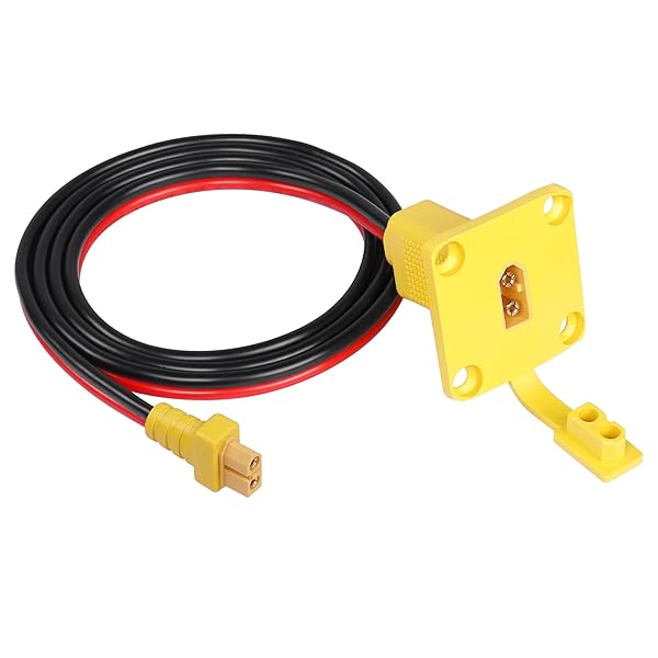 CERRXIAN 3.2ft 12AWG XT60 Male to Female Mount Panel Cable XT60 Male Plug with Mout Panel to Female Wire for RC Lipo Battery FPV Drone