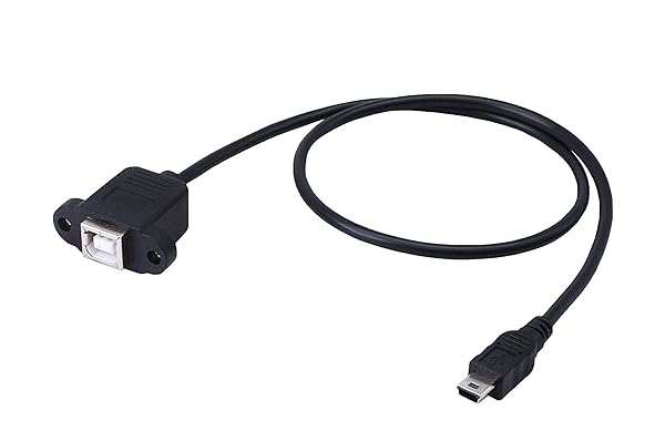 Buy CERRXIAN 50cm Mini USB 5pin Male to Type B Female Extension Cable - Panel Mount with Screws - Image 3