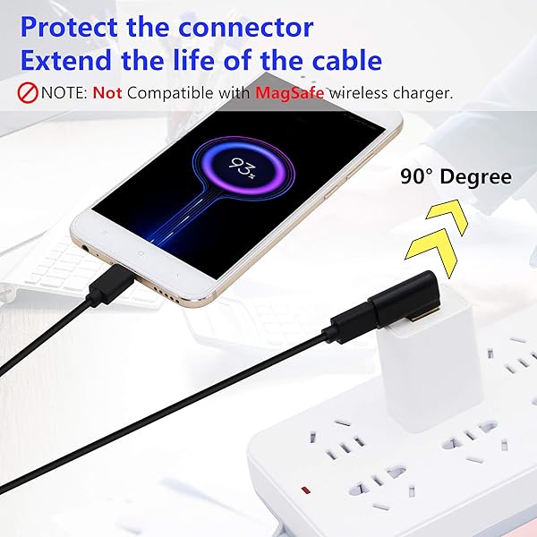 CERRXIAN 90 Degree USB C to USB A Adapter Right Angle Left Angle USB A 3.0 Male to USB Type C 3.1 Female Connector 2-Pack - Image 4