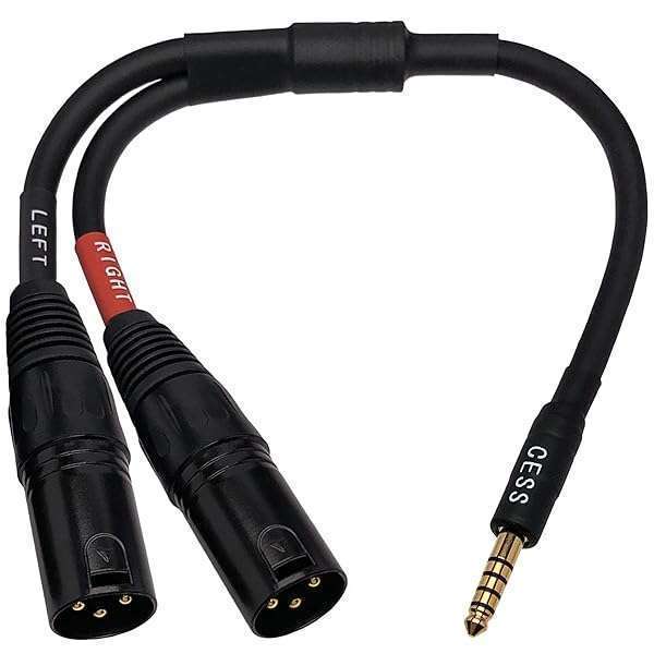 CNCESS CESS-257 Black 4.4mm to Dual XLR Male Balanced Audio Adapter Cable - High-Quality Sound Solution