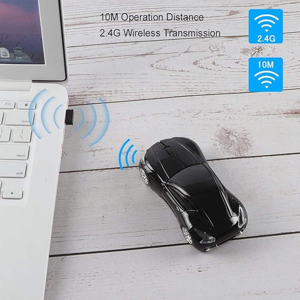 CHUYI Cool Car Shaped Wireless Mouse - 1600DPI Portable Optical Mice for Travel, Office & School - Perfect Gift! - Image 4