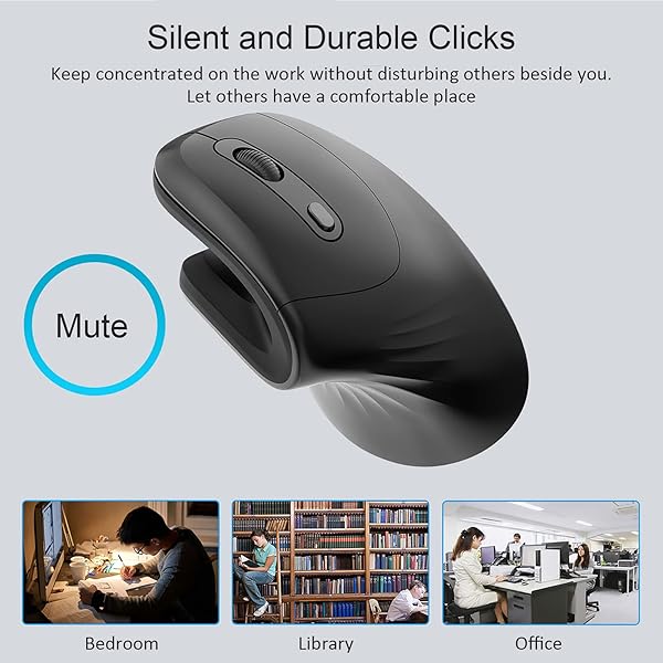 CHUYI Wired Ergonomic Mouse Vertical USB Optical Mouse Reduces Wrist Pain for PC Laptop Notebook Black - Image 5