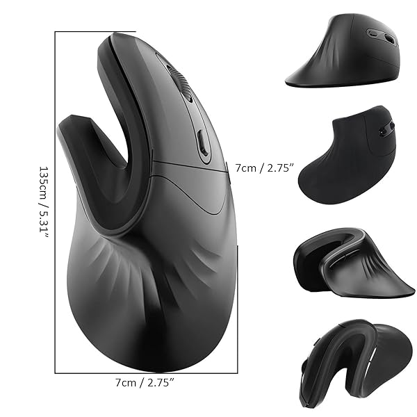 CHUYI Wired Ergonomic Mouse Vertical USB Optical Mouse Reduces Wrist Pain for PC Laptop Notebook Black - Image 7