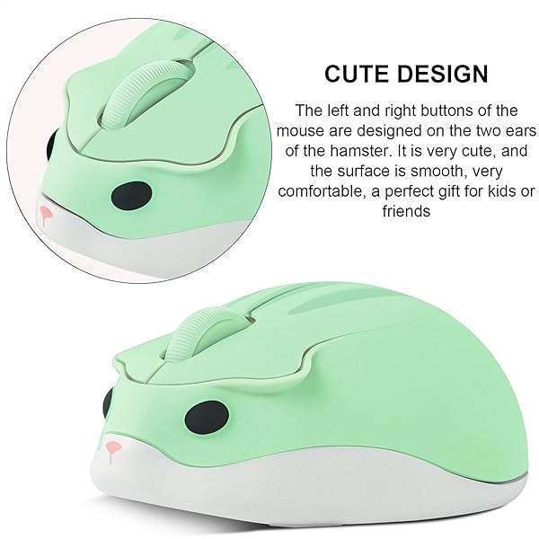 CHUYI Hamster Shape Wireless Mouse - Cute Portable Optical Mouse for Kids & Travel | Perfect Gift for School & Library - Image 8