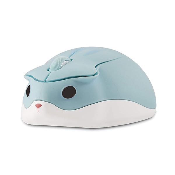 CHUYI Hamster Wireless Silent Mouse - Cute 1200DPI Portable Mice for Kids, Travel, Home & School - Perfect Gift in Light Blue