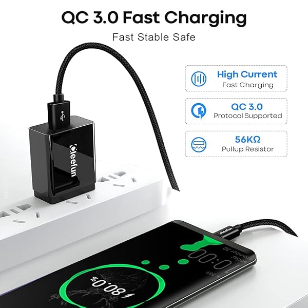 CLEEFUN 20ft USB Type C Cable - Nylon Braided Charger for Samsung, LG, Pixel, Switch & More - Image 4