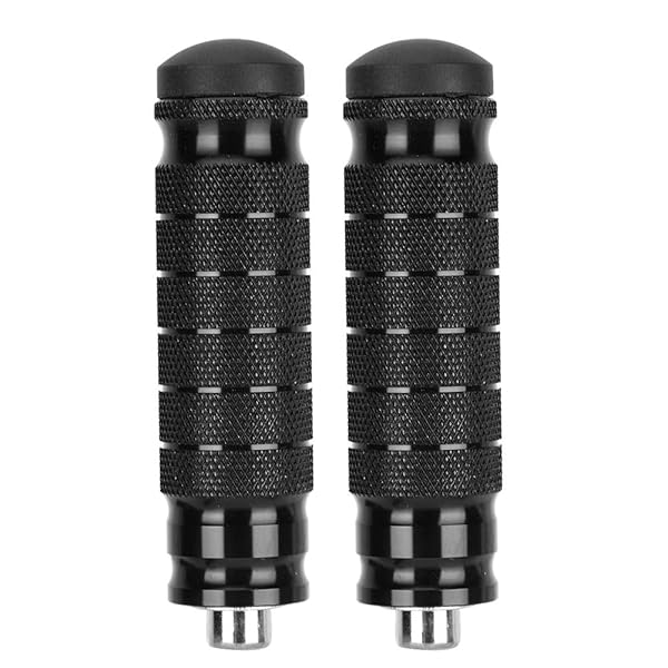 Aluminum Billet Motorcycle Footrests 9.3cm x 2.4cm Non Slip Rear Pegs Black Universal M8 2pcs