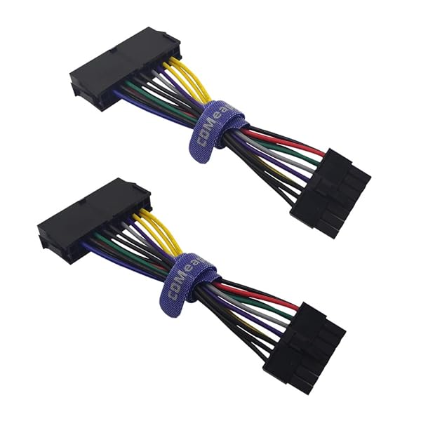 COMeap 2-Pack 24 Pin to 14 Pin ATX PSU Main Power Adapter Cable for IBM Lenovo PCs and Servers 5.5 inch Short Type