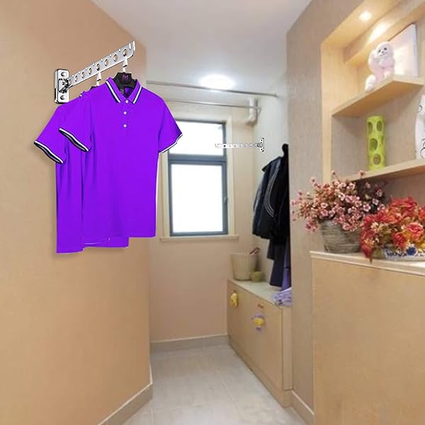 Stainless Steel Wall-Mounted Laundry Hanger Rack - 2 Pack Collapsible Clothes Dryers for Space-Saving Laundry Rooms - Image 5