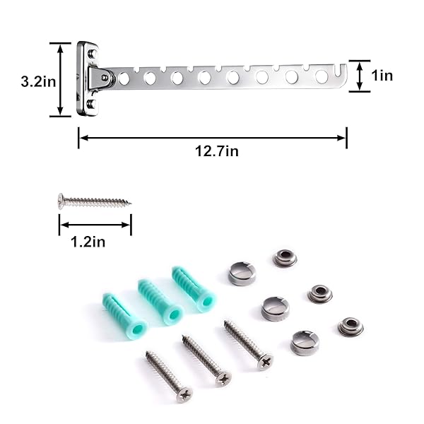 Stainless Steel Wall-Mounted Laundry Hanger Rack - 2 Pack Collapsible Clothes Dryers for Space-Saving Laundry Rooms - Image 6