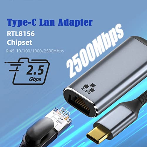 CY USB C to 25Gbps Ethernet Adapter USB 31 Type C to RJ45 2500Mbps Gigabit Network Adapter for Laptop - Image 5