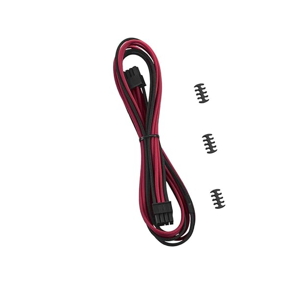 CableMod C-Series Classic ModMesh 8-pin PCI-e Cable for Corsair RM Black Label RMi RMX Black Red 60cm - Image 2