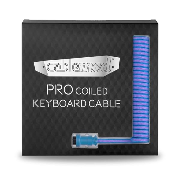 Buy CableMod Pro Coiled Keyboard Cable - Galaxy Blue, USB A to Type C, 150cm | Fast Shipping! - Image 7