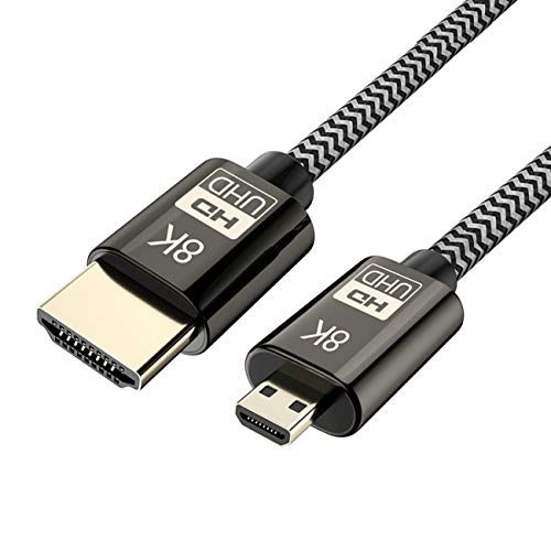 Cablecc Micro HDMI to HDMI 2.1 8K 60Hz & 4K 120Hz Cable - 1.5M Ultra-HD 48Gbps for Camera & Tablet - Image 2