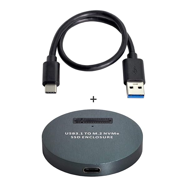 Cablecc USB 3.1 USB-C to NVME M-Key M.2 NGFF SSD External Adapter Vertical Black Color - Image 3