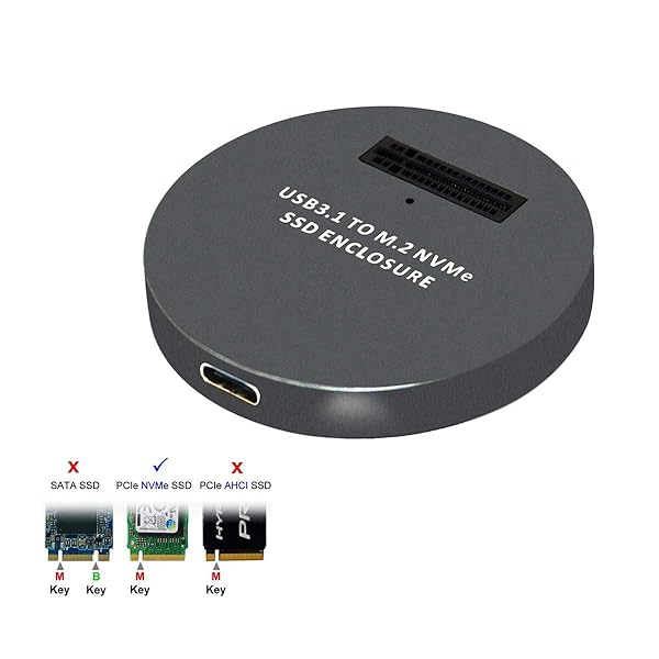 Cablecc USB 3.1 USB-C to NVME M-Key M.2 NGFF SSD External Adapter Vertical Black Color - Image 4