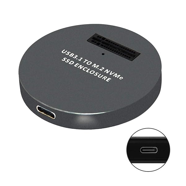 Cablecc USB 3.1 USB-C to NVME M-Key M.2 NGFF SSD External Adapter Vertical Black Color - Image 5