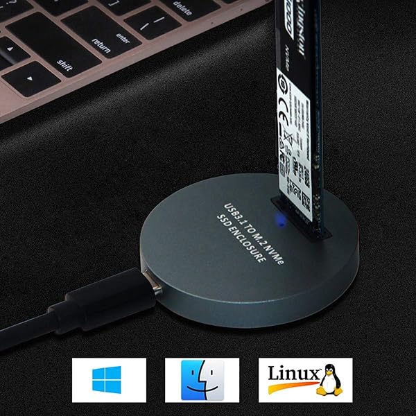 Cablecc USB 3.1 USB-C to NVME M-Key M.2 NGFF SSD External Adapter Vertical Black Color - Image 7