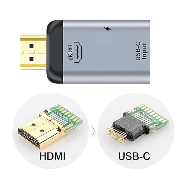 4K USB-C to HDMI Adapter: Type C Female Source for Phone & Laptop - 60Hz, 1080p, PD Power - Image 4