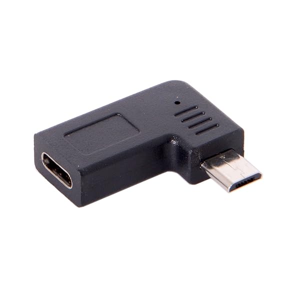 Cablecc USB-C Type-C Female to Micro USB 2.0 5Pin Male Data Adapter 90 Degree Left & Right Angled Type (Left Angled) - Image 4