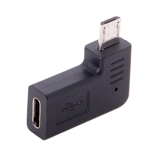 Cablecc USB-C Type-C Female to Micro USB 2.0 5Pin Male Data Adapter 90 Degree Left & Right Angled Type (Left Angled) - Image 6