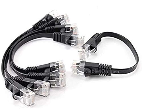 Buy CablesOnline 5-Pack 6-Inch CAT6 Flat Ethernet Cables - Black RJ45 Patch Cables (U6-000FK-5) for Fast Networking