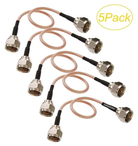 5-Pack 6-Inch Slim Coax RG179 Cables with F-Type Connectors for TV & Satellite - CablesOnline - Image 7