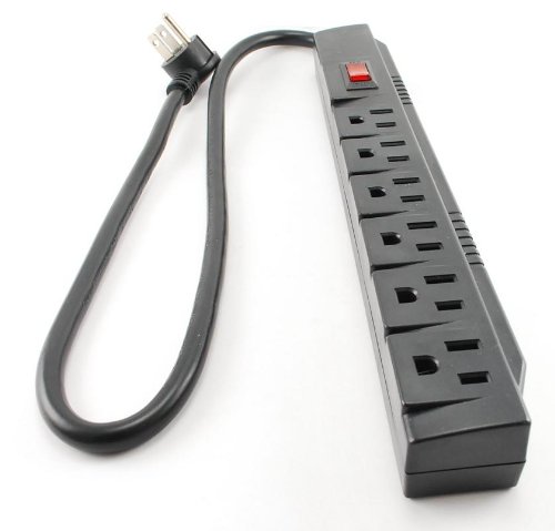 CABLESONLINE.COM ATLANTIC COMPUTERTECH Buy CablesOnline 6 Outlet Surge Strip - 90 Joules, 24in Cable, Horizontal Design for Ultimate Protection