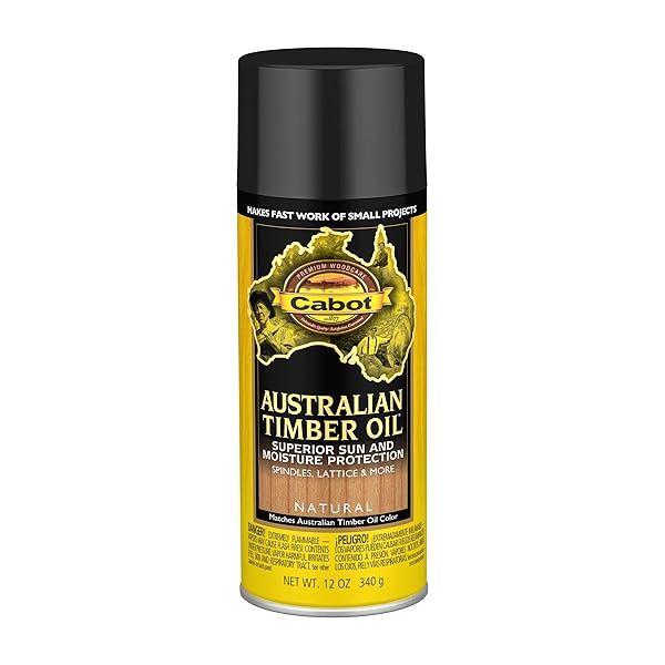 Cabot Australian Timber Oil Stain & Protector - Natural 12 oz Aerosol Can for Ultimate Wood Care