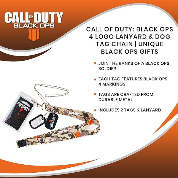 Official Call of Duty: Black Ops 4 Logo Lanyard & Dog Tag Keychain - Unique Collectible Gift Set - Image 7