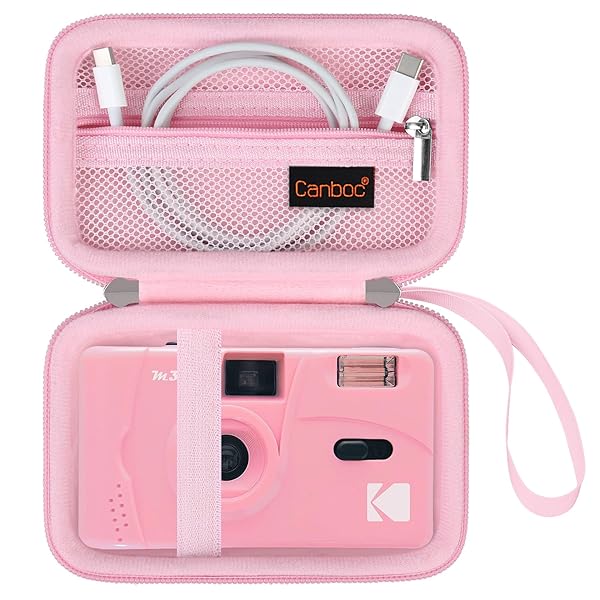 Canboc Travel Case for Kodak EKTAR H35 H35N M35 F9 M38 Half Frame Camera with Zipper Mesh Pocket Pink Case Only