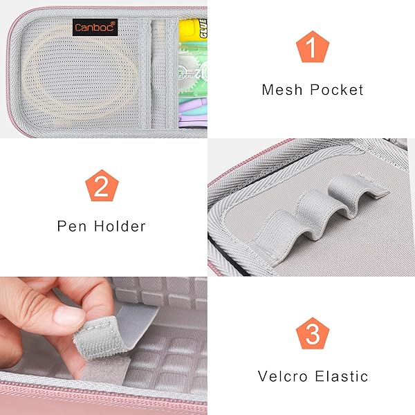 Canboc Carrying Case for Texas Instruments Ti-84 Plus CE TI-84 Plus TI-83 Plus Graphing Calculator Rose Gold Mesh Bag for Cables and Manual - Image 7